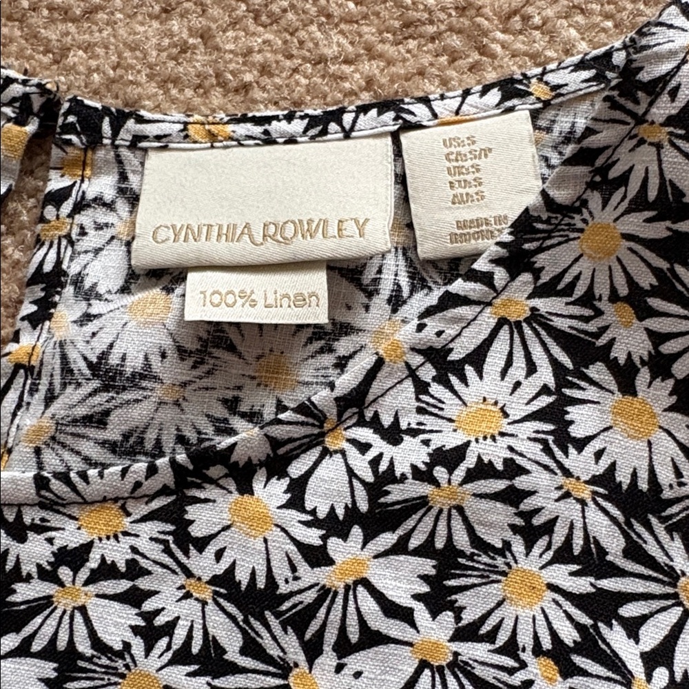 Cynthia Rowley Linen Daisy print Dress - Picture 8 of 8